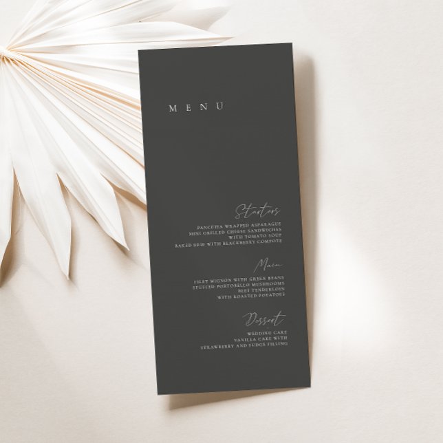 Menú plano de Bodas Minimalistas modernos en blanc (Subido por el creador)