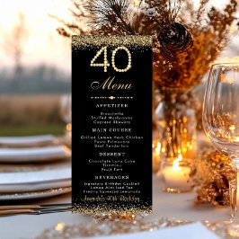 Menú Plano de Cena de Cumpleaños 40 Elegante en Do