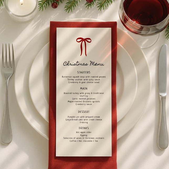 Menú plano de cena de Navidad caprichoso y dibujad (Subido por el creador)