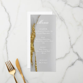 Menú Plano de Oro Hecho a Mano con Tinta de Alcoho