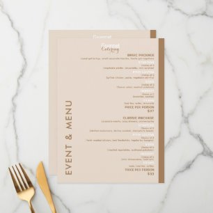 Menú plano de restauración gourmet