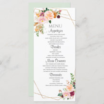 Menú Plano De Rosas Rubor Y Borgoña.