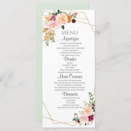 Menú Plano De Rosas Rubor Y Borgoña.