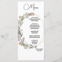 Menú plano ligero blanco pluma