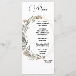 Menú plano ligero blanco pluma