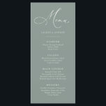 Menú plano Minimalista simple verde sabio y blanco<br><div class="desc">Elegante y moderno,  verde sabio con texto blanco,  minimalista menú plano. Menú personalizable completo para su boda o evento.</div>