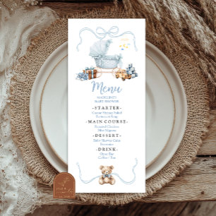 Menú Plano para Baby Shower Carruaje de Bebé Coque