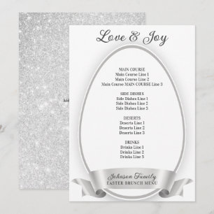 Menú Plata Elegante Sencilla de Huevos de Pascua Brunch