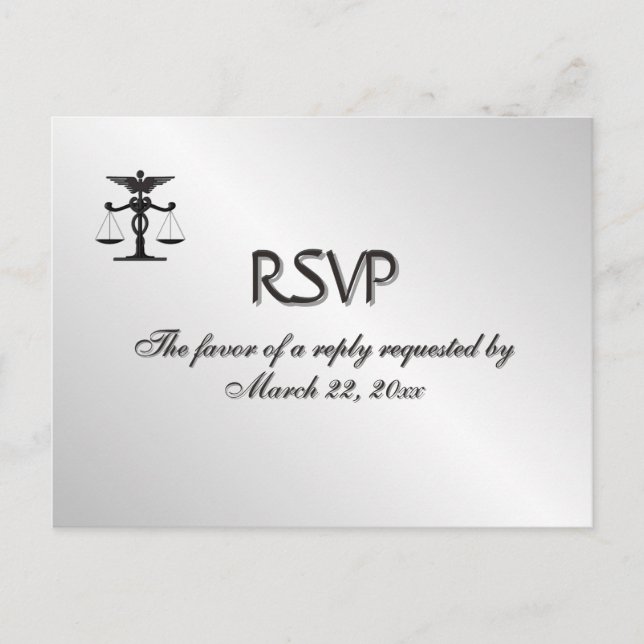 Menú Plata entrelazado médico y legal RSVP (Anverso)