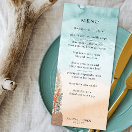 Menú Playa Boho Destino Boda Océano litoral