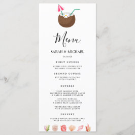 Menú Playa de verano de acuarela moderna