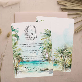 Menú Playa Tropical | Agradecimiento de Mesa de Boda Mo