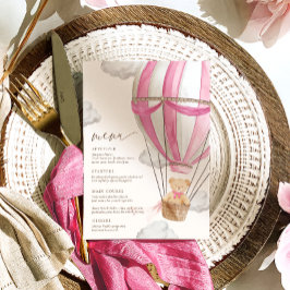 Menú Podemos esperar a Baby Shower Rosa