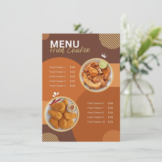 Menú Pollo frito (Anverso de pie)