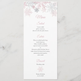 Menú Polvorientos copos de nieve rosados y plateados Wo