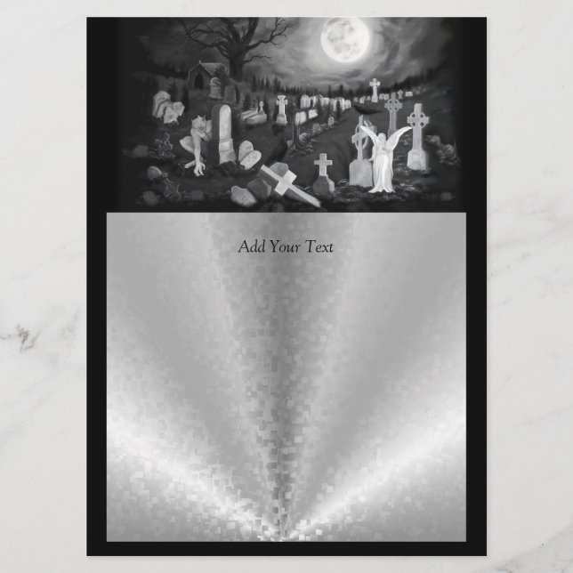 Menú Por la noche en el cementerio - Ángel con el diabl (Anverso)