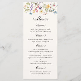 Menú Prado de Flores Silvestres Caprichosas Boda