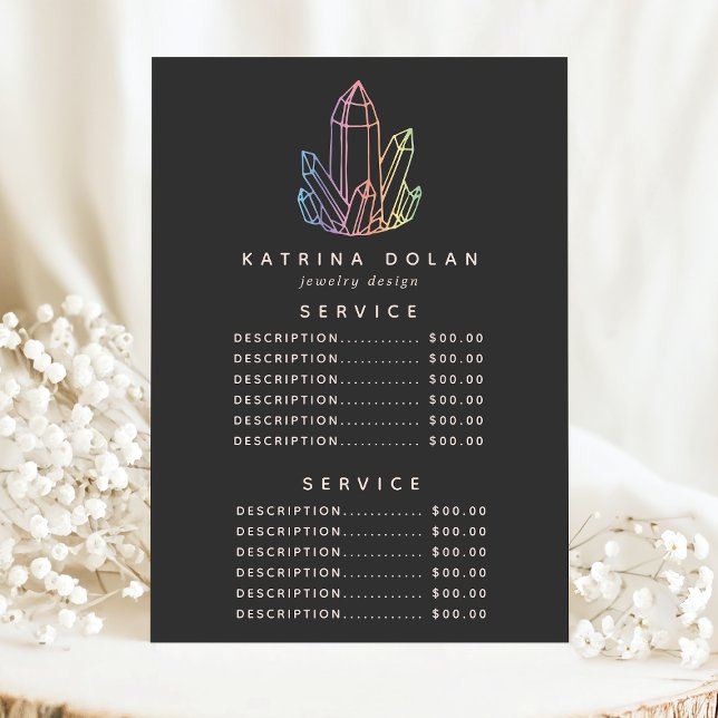 Menú Precio del servicio de cristal de cuarzo de arcoír (Subido por el creador)