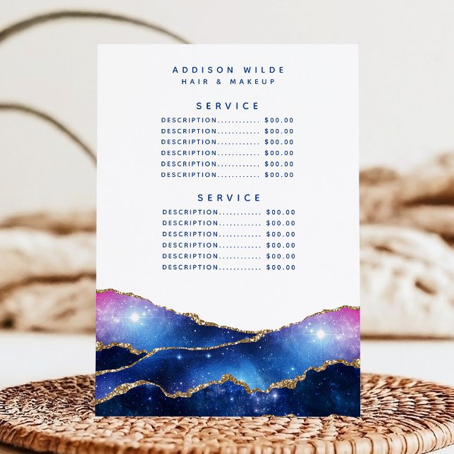 Menú Precio del Servicio de Salón Agate Galaxy Celestia (Subido por el creador)