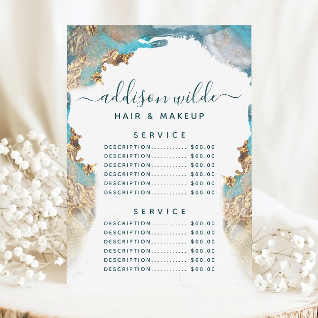 Menú Precio del servicio de tinta líquida de arte moder (Subido por el creador)