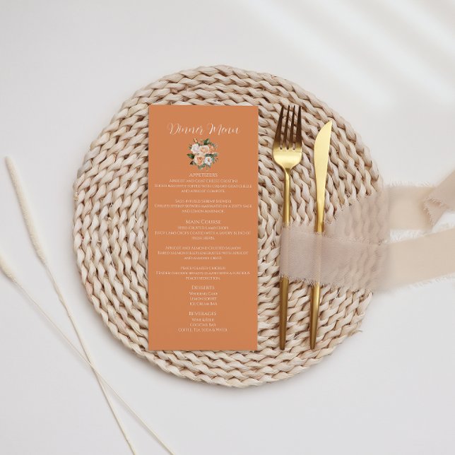 Menú Primavera Boda Floral Apricot Peach (Subido por el creador)