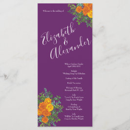 Menú Primavera de Boda Rosa de Naranja púrpura