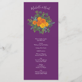 Menú Primavera de Boda Rosa de Naranja púrpura