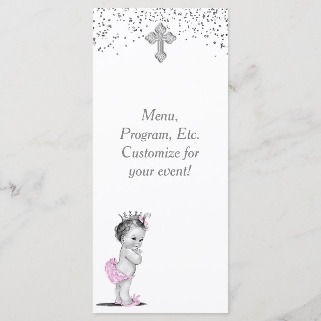 Menú Programa de Bautizo de Niñas (Anverso)