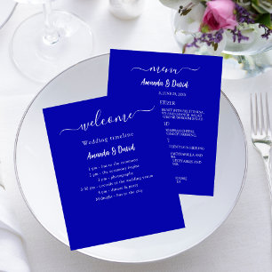 Menú Programa de Bodas presupuesto real azul blanc
