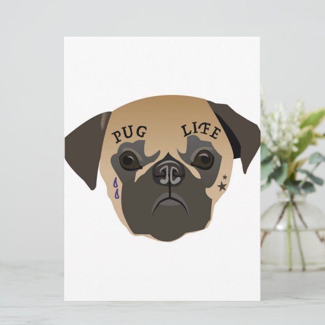 Menú Pug Lovers | Vida útil de cute pug (Anverso de pie)