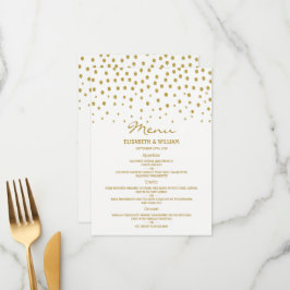 Menú Punto de Polka Oro - Blanco y Oro - Boda