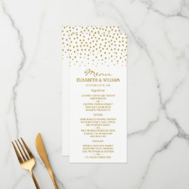 Menú Punto de Polka Oro - Blanco y Oro - Boda