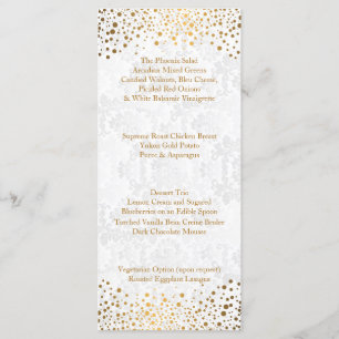 Menú Puntos de oro de moda en el día de la boda