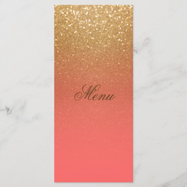 Menú Purpurina de coral y oro (Anverso)