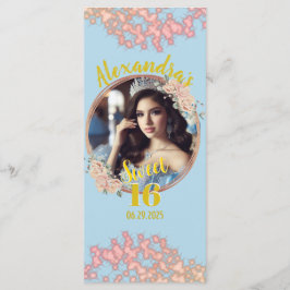 Menú Purpurina Princesa de Fairytale Sweet dieciséis