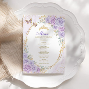 Menú Quinceanera de oro púrpura mis quinceañeras 15 ano