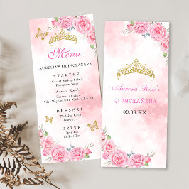 Menú Quinceanera de oro Rosa Quince cumpleaños 15 Anos