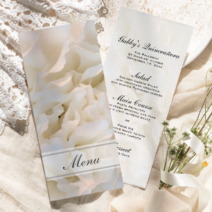 Menú Quinceañera floral blanca
