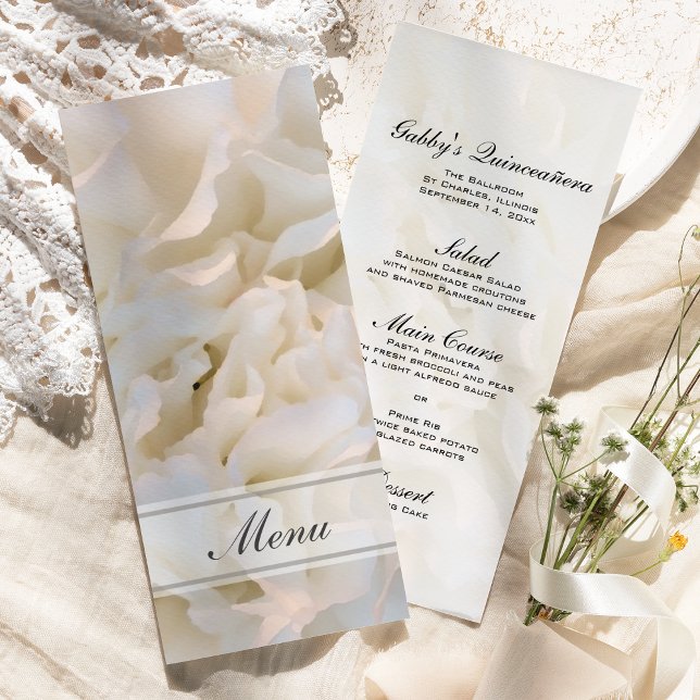 Menú Quinceañera floral blanca (Subido por el creador)