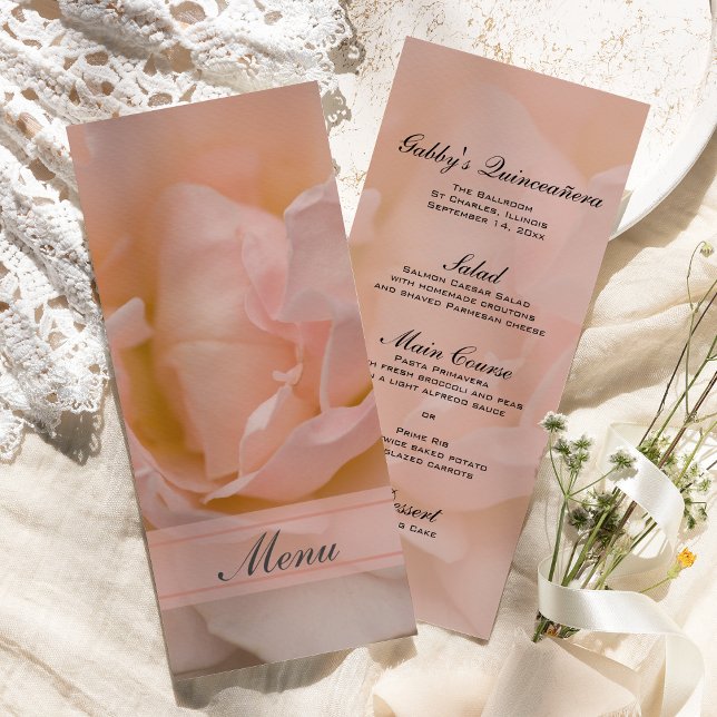 Menú Quinceañera floral rosa rosa (Subido por el creador)
