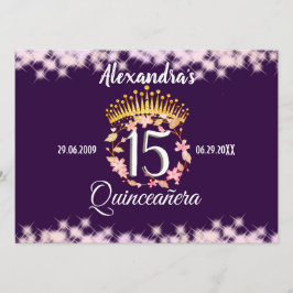 Menú Quinceanera Purple Lilac Elegante Español