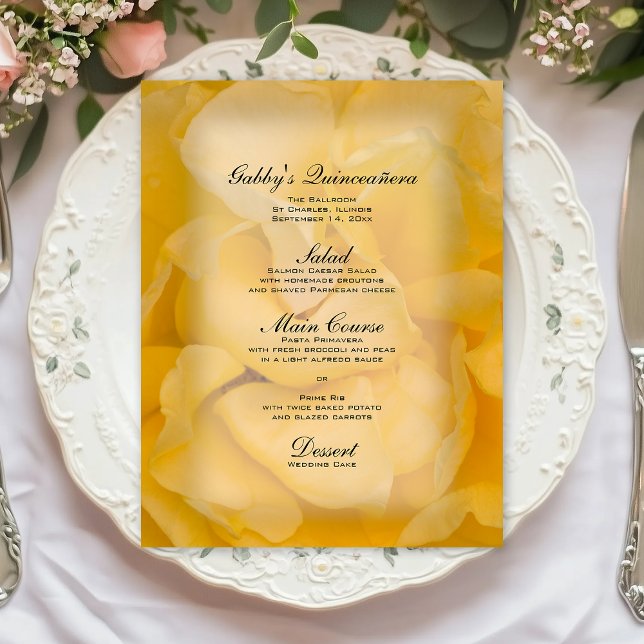 Menú Quinceañera rosa amarillo (Subido por el creador)