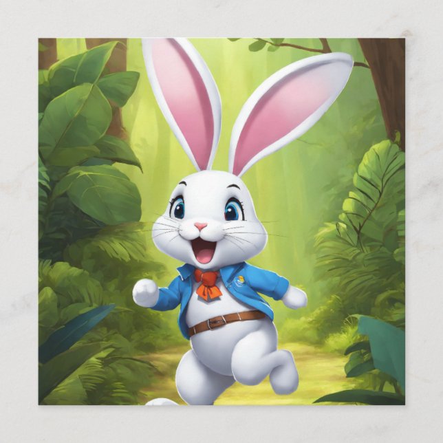 Menú Rabbit Logo Black Guest Book (Anverso)