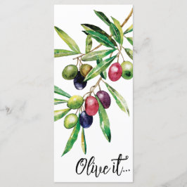 Menú Rama de olivo acuarela