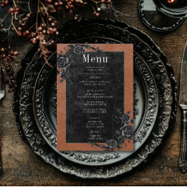 Menú Raven negro gótico y Boda de óxido de Rosas negros