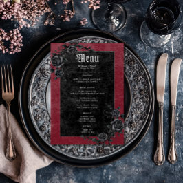 Menú Raven negro gótico y Boda de vino Rosa