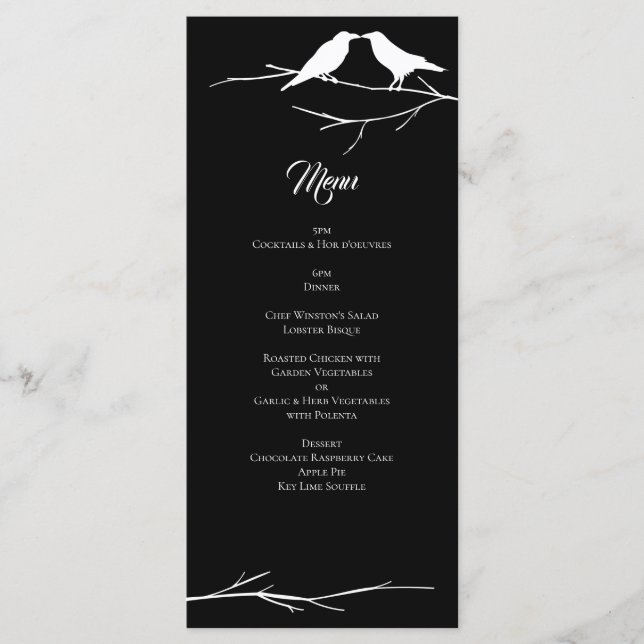 Menú Ravens Gothic Boda (Anverso)