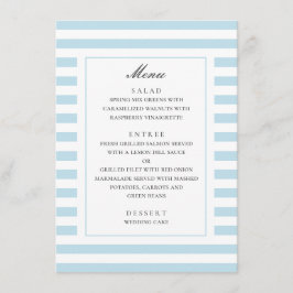Menú Rayas náuticas azules. Boda moderna de rayas