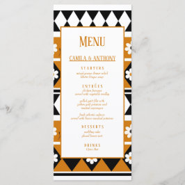 Menú Rayo de borde Flor Diamante Boho Patrón floral