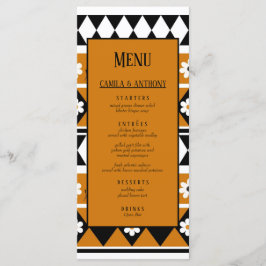 Menú Rayo de borde Flor Diamante Boho Patrón floral